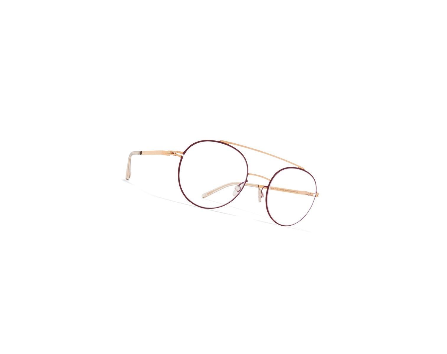 Glasses Mykita Lite Acetate Almeta Optical Frame Champagne Gold/Cranberry / Clear | 14768-EWDY