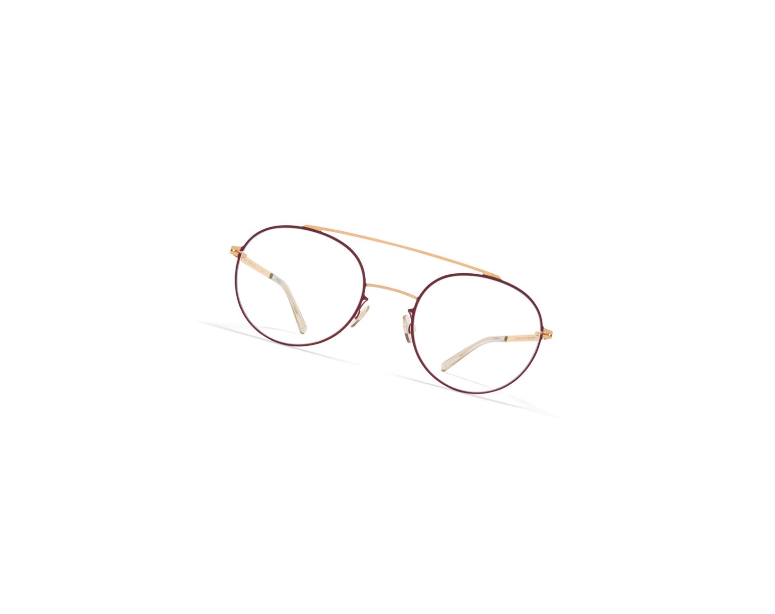 Glasses Mykita Lite Acetate Almeta Optical Frame Champagne Gold/Cranberry / Clear | 14768-EWDY
