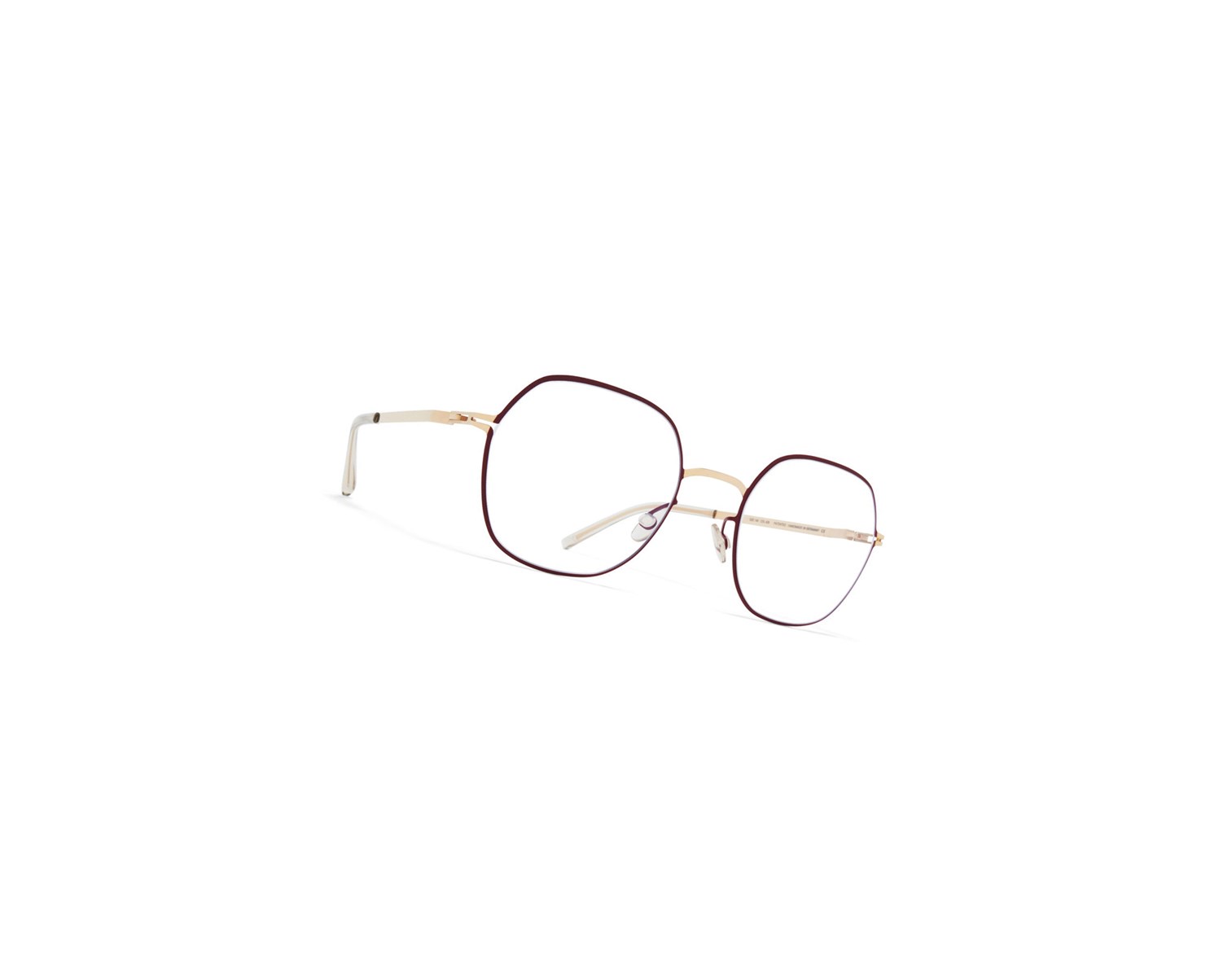 Glasses Mykita Lite Acetate Kari Optical Frame Champagne Gold/Cranberry / Clear | 87012-KAJF
