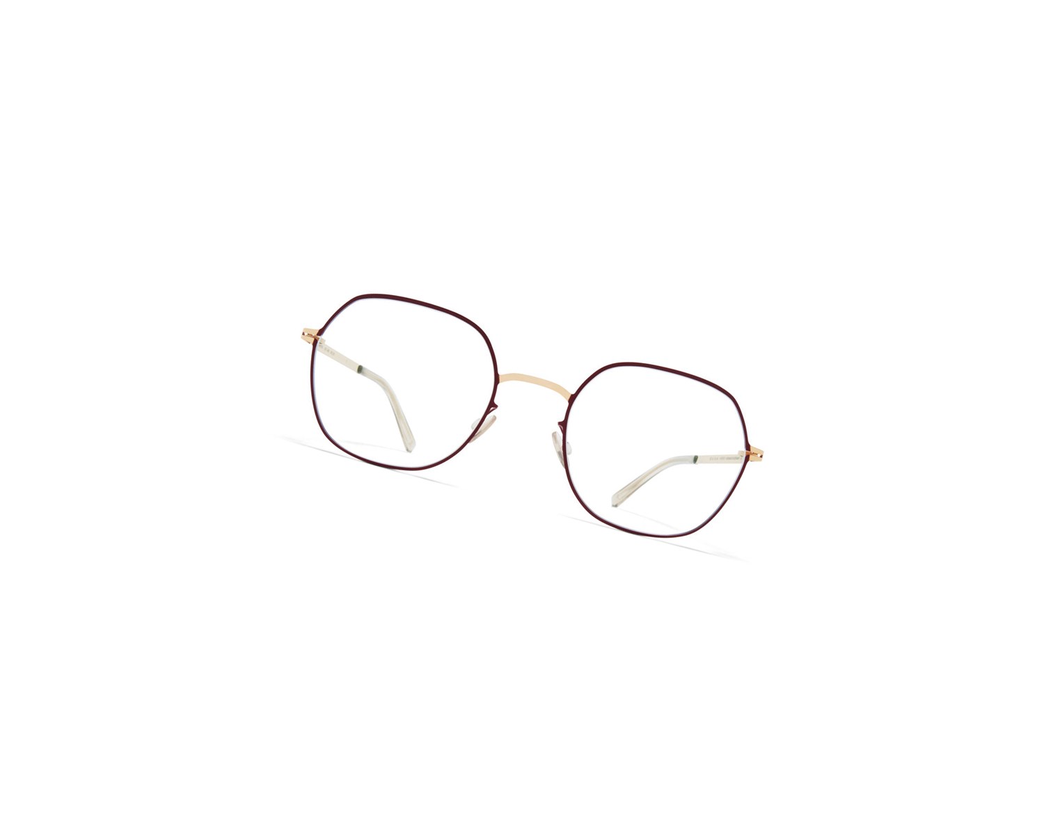 Glasses Mykita Lite Acetate Kari Optical Frame Champagne Gold/Cranberry / Clear | 87012-KAJF