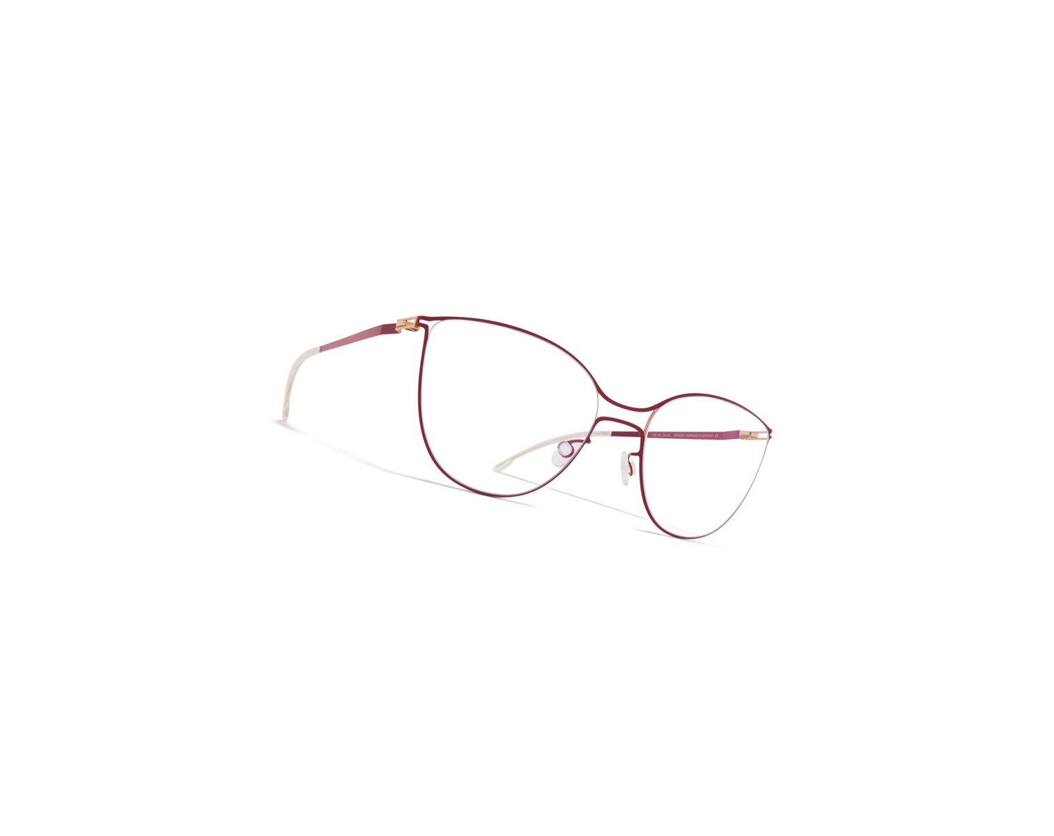 Glasses Mykita Lite Bjelle Optical Frame Champagne Gold/Cranberry / Clear | 47506-WUNV