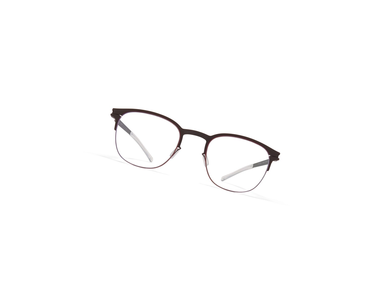 Glasses Mykita No1 Neville Optical Frame Ebony Brown/Cranberry / Clear | 62437-CJYW