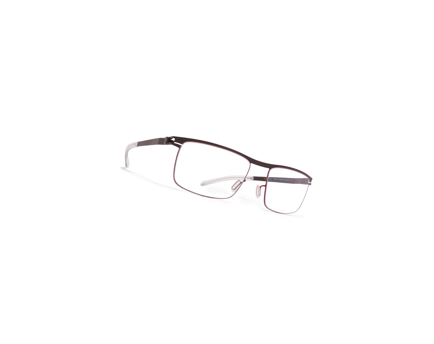Glasses Mykita No1 Stuart Optical Frame Ebony Brown/Cranberry / Clear | 74213-XJWR