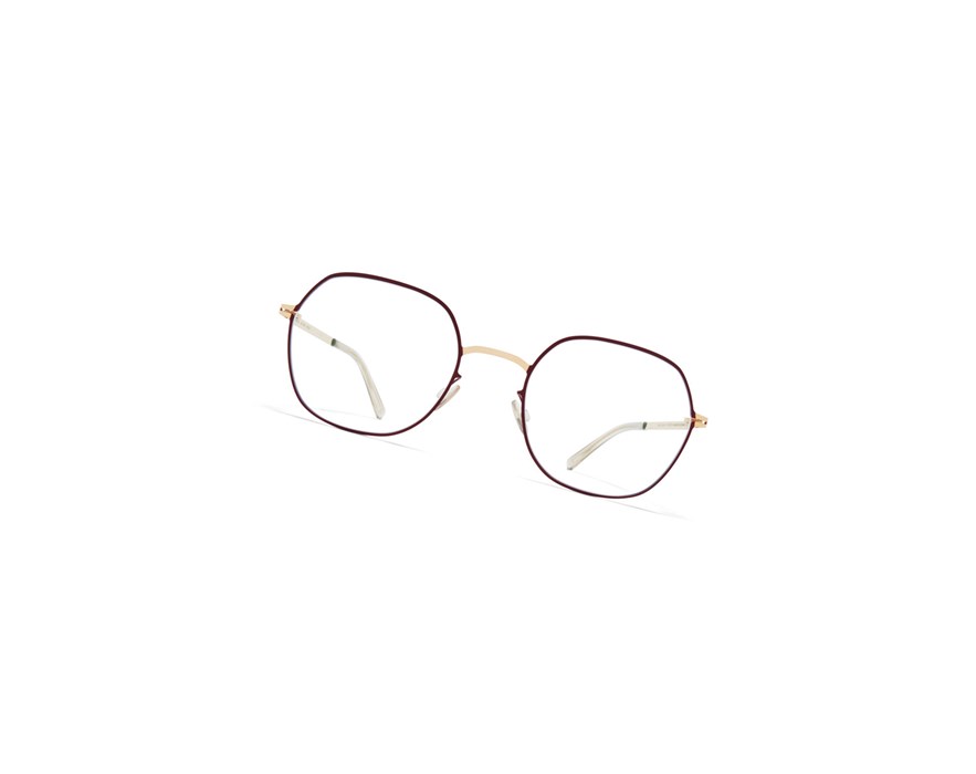 Glasses Mykita Lite Acetate Kari Optical Frame Champagne Gold/Cranberry / Clear | 87012-KAJF